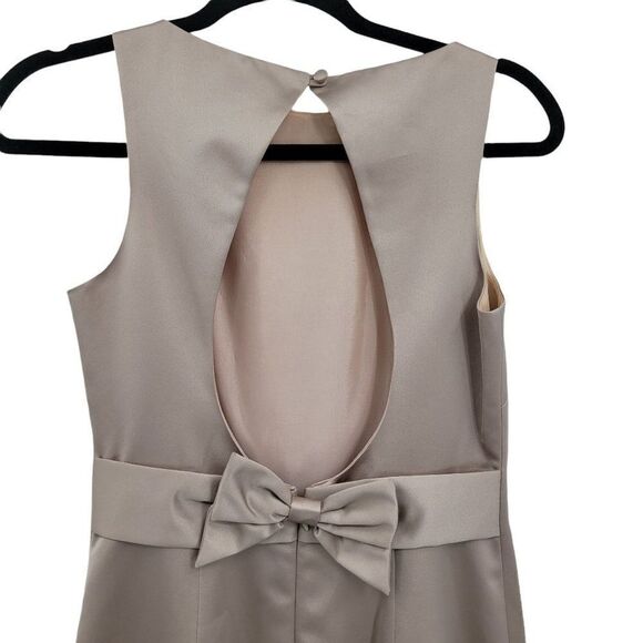 Vtg Laundry by Shelli Segal Dress Gown Sleeveless Peekaboo Bow Back Champagne 4 - Picture 4 of 11